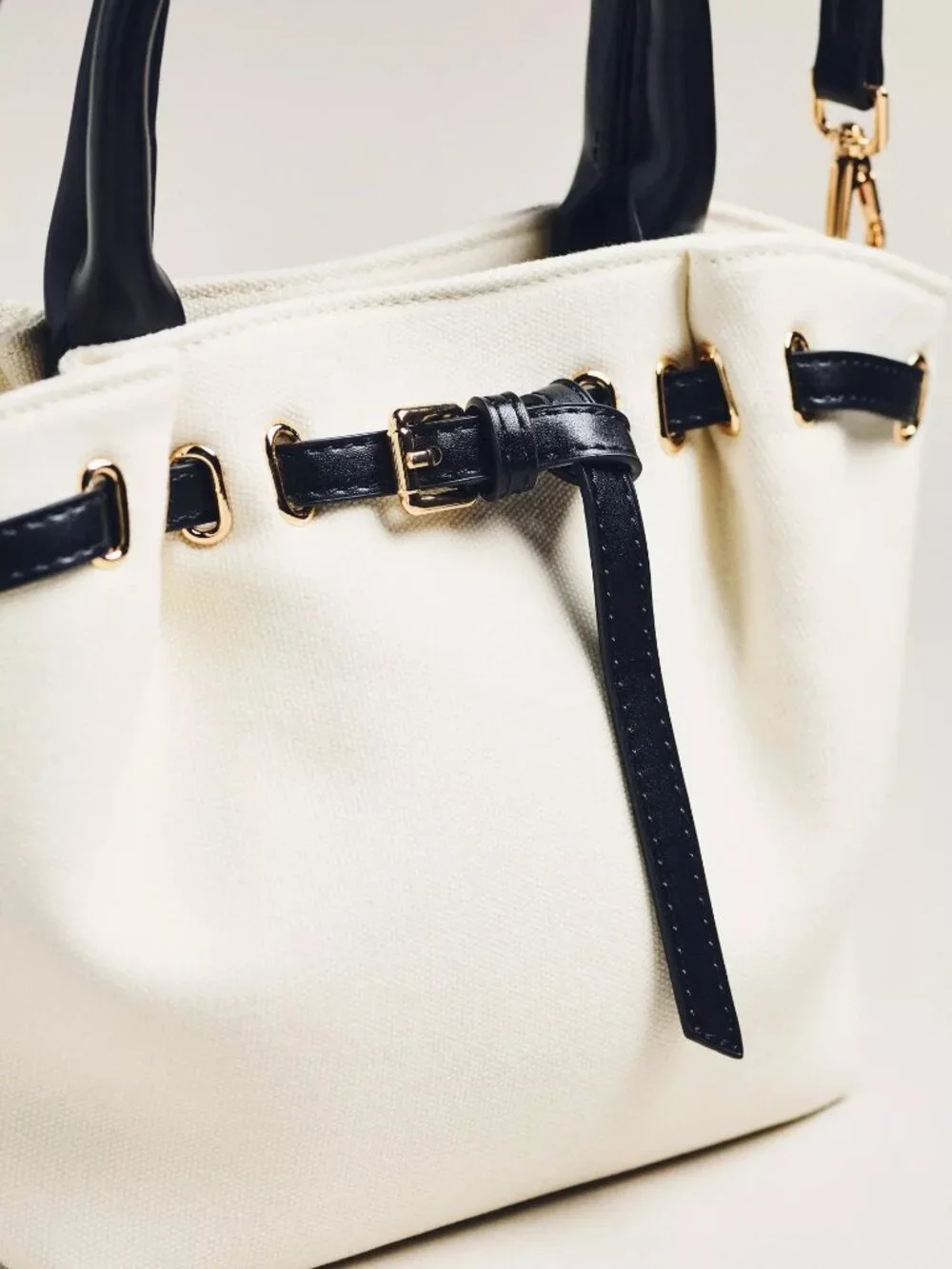 Anthropologie Mini Canvas Belted Tote